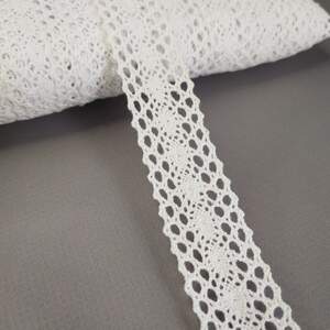 Кружево льняное 2,5 см - Белый (М6282)