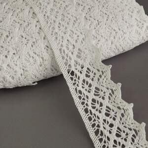 Кружево льняное 5,5см - Белый (М6368)