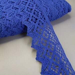 Кружево льняное 5,5см - Электрик (М6368)