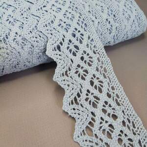 Кружево льняное 5см - Голубой (М6368) Кружево льняное 5см - Голубой (М6368)