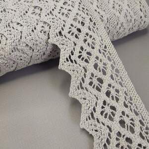 Кружево льняное 5см - Серый (М6368) Кружево льняное 5см - Серый (М6368)