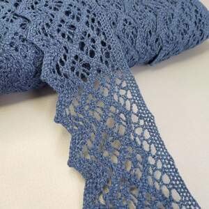 Кружево льняное 5см - Темно синий (М6368) Кружево льняное 5см - Темно синий (М6368)