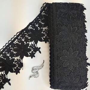 Кружево макраме Sindtex 11см (13м) Цвет - Черный (34-C70323-2) Кружево макраме Sindtex 11см (13м) Цвет - Черный (34-C70323-2)