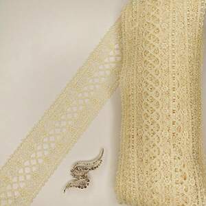 Кружево макраме Sindtex 5,5см (20м) Цвет - Молочный (20-S60351B-3-2)