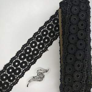 Кружево макраме Sindtex 6,5см (13м) Цвет - Черный (17-HL0301-2)