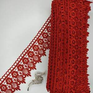 Кружево макраме Sindtex 6,5см (20м) Цвет - Красный (05-XR13023-7)