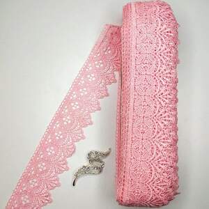 Кружево макраме Sindtex 6см (20м) Цвет - Розовый яркий (28-Y10494-5)