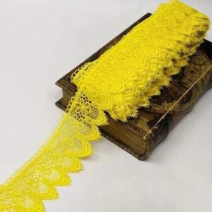 Кружево макраме Sindtex 7см (13м) Цвет - Желтый (729-64-143)