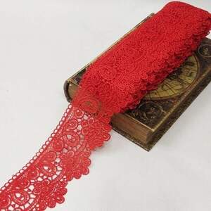 Кружево макраме Sindtex 8см (13м) Цвет - Красный (729-66-026)