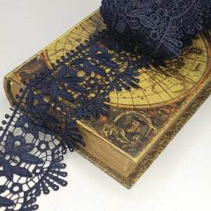 Кружево макраме Sindtex 8см (13м) Цвет - Синий темный (729-116-154)