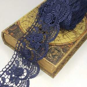 Кружево макраме Sindtex 8см (13м) Цвет - Синий темный (729-90-154)