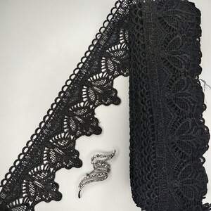 Кружево макраме Sindtex 8см (13м) Цвет - Черный (02-T1169-4)