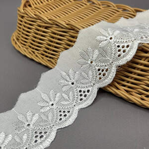 Кружево на батисте Прошва 5 см - белоснежный