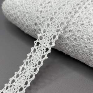 Кружево натуральное лен 2 см Цвет - Белый (М6307-1)