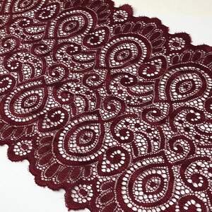 Кружево стрейч Моника, 18см (цена за 1м). Цвет-БОРДО