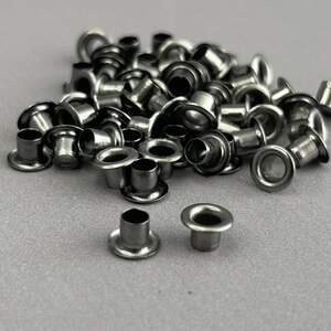 Люверс D-3,5мм нержавейка с пластиковым кольцом-темный никель (100шт) (матр.00252) Люверс D-3,5мм нержавейка с пластиковым кольцом-темный никель (100шт) (матр.00252)