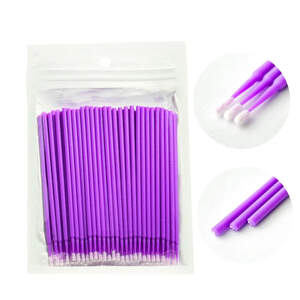 Микробраши (микроаппликаторы) для ресниц и бровей в пакете Фиолетовые, 100 шт