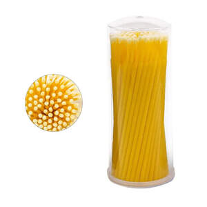 Микробраши для бровей и ресниц в тубусе Желтые, размер L, 100 шт