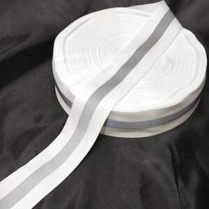 На метраж лента-тесьма светоотражающая 5см, белая