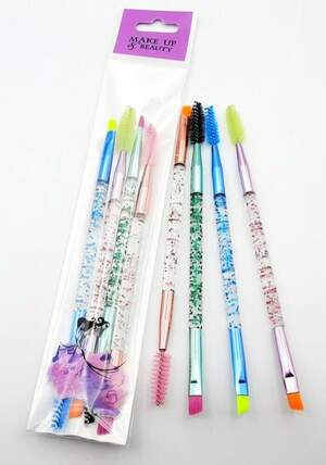 Набор двухсторонних кисточек для бровей, 4шт