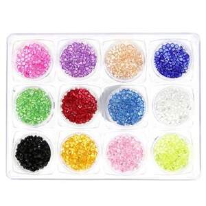 Набор декора для дизайна ногтей, Стразы, 12 цветов