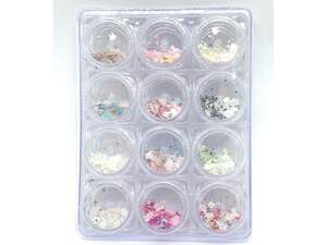 Набор декора для ногтей, Форма Микс, 12 цветов