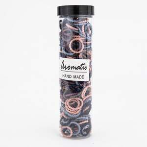 Набор резинок для волос спиралька 3 см в тубусе - микс темный