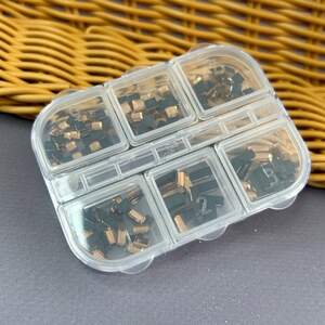 Набор страз для дизайна ногтей, золото (6 ячеек)