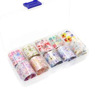 Набор фольги для дизайна ногтей Цветы, 10шт