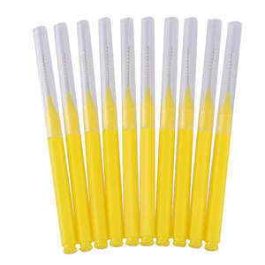 Нанощетки для ламинирования ресниц и бровей Желтые, 10шт
