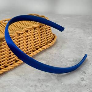 Обруч для волос атласный 13 мм - синий