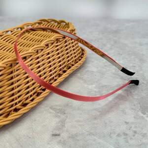 Обруч для волос атласный 5 мм - коралловый