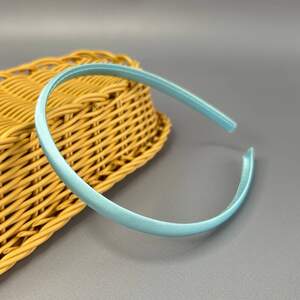 Обруч для волос атласный 9 мм - голубой