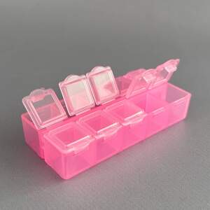 Органайзер мини 8,5х3,8 см на 10 ячеек для мелочей - розовый