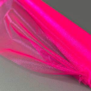 Органза декоративная, ширина 48см - 4,5м ярко розовый