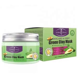 Очищающая маска для лица из зеленой глины с маслом авокадо и мятой Aichun Beauty, 150 г