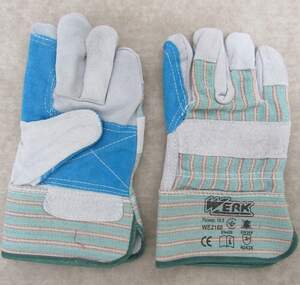 Перчатки комбинированные, кожа ткань, усиленная манжета крага, р.10, Werk Перчатки комбинированные, кожа ткань, усиленная манжета крага, р.10, Werk