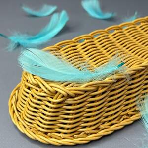 Перья гусиные для рукоделия 9-13 см, 95шт - бирюзовый