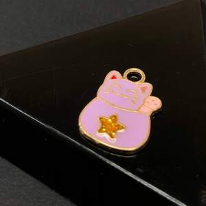 Подвеска Котик сиреневый 11х18 мм, цвет Золото