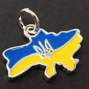 Подвеска Карта Украины 14х20 мм, цвет серебро (гиппоаллергенный сплав)