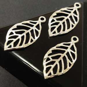 Подвеска Листик 12х26 мм, цвет Сталь