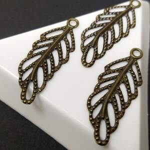 Подвеска Листик 12х31 мм, цвет Бронза