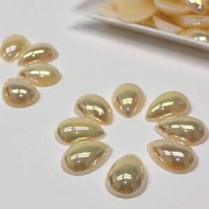 Полубусина капля цвет-03 с покрытием АВ 10х14мм, 20 шт/уп