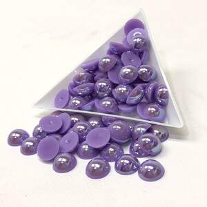 Полубусины перламутровые 10 мм, 10 гр/уп цвет - фиолетовый с АВ покрытием - А36