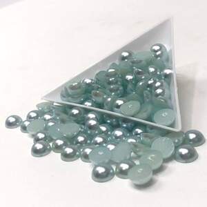 Полубусины перламутровые 8мм, 10 гр/уп - цвет серо-мятный #12