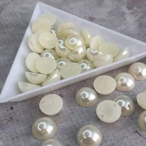 Полубусины пришивные 10 мм, 20 гр/уп цвет - айвори перламутр