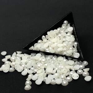 Полубусины пришивные 6 мм, 20 гр/уп цвет - слоновая кость -395