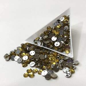 Полубусины пришивные граненые 6 мм, 20 г/уп цвет - желтый