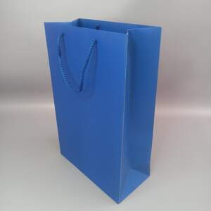 Премиум пакет с ручками 345х225х110 мм синий