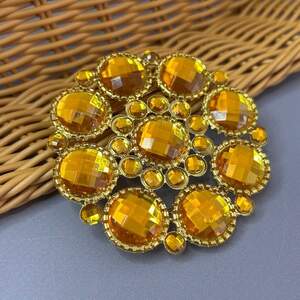 Протяжка декоративная в стразах 7,5 см #7652 - золото